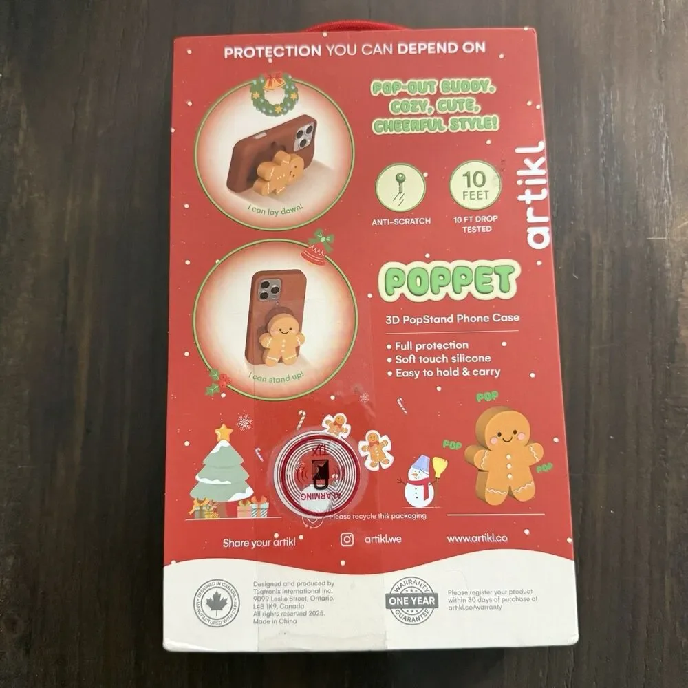 ARTIKL POPPET iPhone Case Fit iPhone 16 Pro Max CHRISTMAS Ginger Bread Stand New
